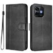 Ulefone Note 16 Pro Retro Leather Phone Case - Black, Line Splicing Buckle - 2