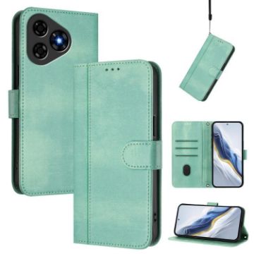 Ulefone Note 19 Retro Leather Phone Case, Mint Green, Line Splicing - 1