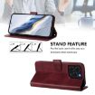Ulefone Note 20 Pro Retro Leather Phone Case, Wine Red, Line Splicing - 4