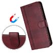 Ulefone Note 20 Pro Retro Leather Phone Case, Wine Red, Line Splicing - 5