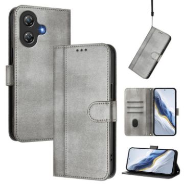 Ulefone Note 21 Retro Leather Phone Case, Grey - Line Splicing Buckle - 1