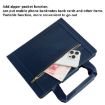 iPad Pro 13 2024 Retro Leather Case with Zipper Handle - Royal Blue - 4