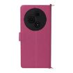 TCL 605/60 SE Leather Phone Case, 6-Card Slots, Wrist Strap, Rose Red - 3