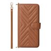 TCL 605/60 SE Leather Phone Case with 6-Card Slots & Wrist Strap - Brown - 2