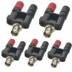 BNC Female to Dual Banana Jack RF Adapter Coaxial Connector 5pcs (Black) - 1