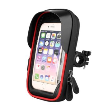 Red Waterproof Mountain Bike & Motorcycle Phone Holder with Shade - 1