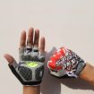 Cycling Shock Absorbing Anti-Slip Half-Finger Gloves, Size M (Red) - 2