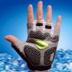 Cycling Shock Absorbing Anti-Slip Half-Finger Gloves, Size M (Blue) - 4