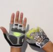 Cycling Shock Absorbing Anti-Slip Half-Finger Gloves, Size M, Yellow - 2
