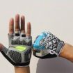 Cycling Shock Absorbing Anti-Slip Half-Finger Gloves, Size L, Blue - 2
