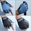 Cycling Shock Absorbing Anti-Slip Half-Finger Gloves, Size L (Black) - 3