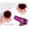 Pink Fur Ball Pompon Keychain - Artificial Rabbit Fur Key Ring for Women - 2