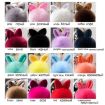 Blue Fur Pom Keychains - Fake Rabbit Fur Ball Keychain - 6