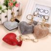 Green Heart Keychain Leather Tassel Gold Key Holder Crystal Keyring Gift - 5
