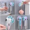 Green Plastic Toothbrush Holder & Toothpaste Dispenser Storage - 5