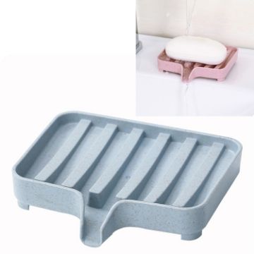 Blue Plastic Soap Dish Storage Box - Compact & Durable Design - 1