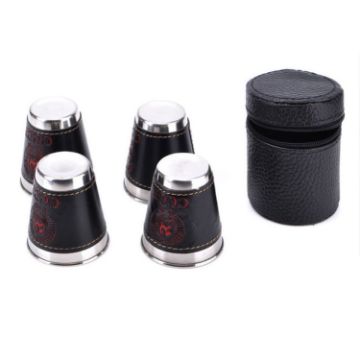 4 in 1 70ml Stainless Steel Travel Cups Set - Camping & Picnic Mugs - 1