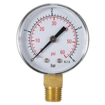 Shockproof Stainless Steel Pool Filter Hydraulic Pressure Gauge - 1