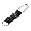 3 in 1 Camping Carabiner with Keychain Compass & Thermometer - Black - 2