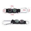 3 in 1 Camping Carabiner with Keychain Compass & Thermometer - Black - 4