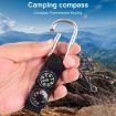 3 in 1 Camping Carabiner with Keychain Compass & Thermometer - Black - 6