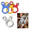 10 PCS Tent Cord Fastener Carabiner Hook Hanger Tightener Buckles Silver - 1