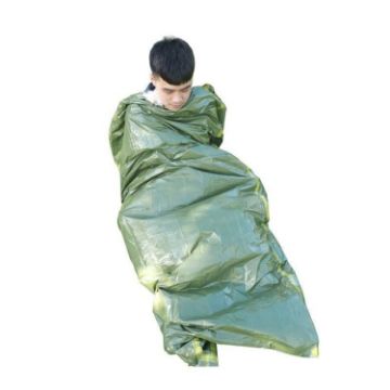 Emergency Outdoor Sleeping Bag - Green, Insulated for Cold & Disaster Relief - 1