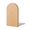 Round Anti-skid Wood Bookends Shelf Holder Stand - 1