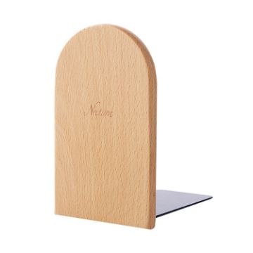 Round Anti-skid Wood Bookends Shelf Holder Stand - 1