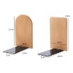 Round Anti-skid Wood Bookends Shelf Holder Stand - 3