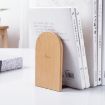 Round Anti-skid Wood Bookends Shelf Holder Stand - 5