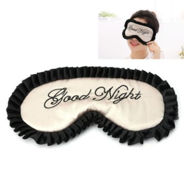 Beige Imitation Silk Satin Personalized Travel Sleep Mask Eye Cover - 1