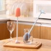 Long Handle Vertical Cup Brush for Baby Bottles, 29cm, White - 5