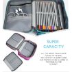Large-Capacity Frosted Zipper Pencil Case - Blue Five-pointed Star - 4