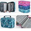 Large-Capacity Frosted Zipper Pencil Case - Blue Five-pointed Star - 5