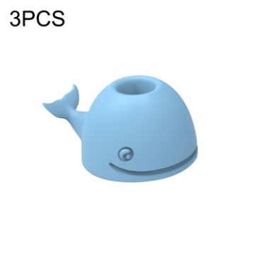 Silicone Whale Toothbrush & Pen Holder 3 PCS - Light Blue - 1