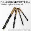 10.5mm 4341 Steel Twist Drill Bit Set - 5 PCS Black Yellow High-Speed - 2