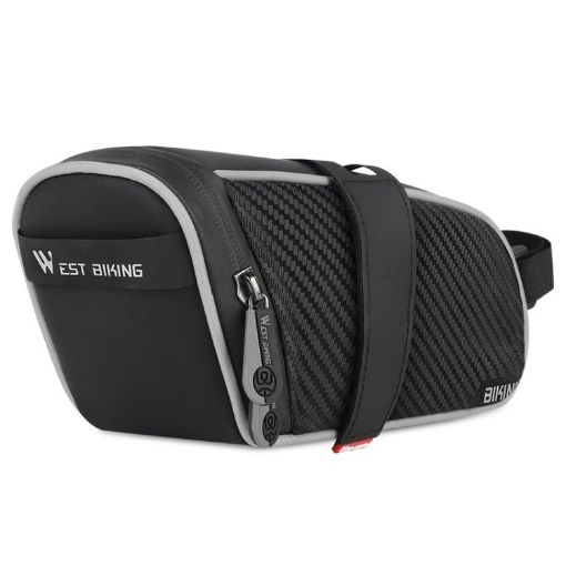 WEST BIKING Waterproof Bicycle Tail Bag - Large Saddle Bag (Black Gray) - 1