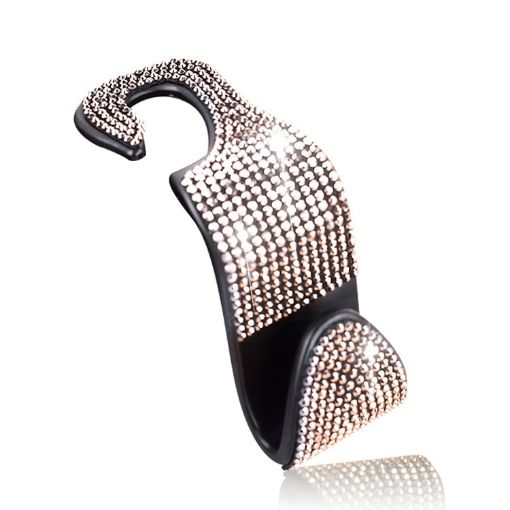 Car Rear Seat Hooks - 3 PCS Multi-Function Diamond-Studded, Gray - 1