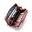Ladies Pink Mobile Phone Shoulder Bag - H2107 Pebbled Zipper Wallet - 4