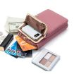 Ladies Pink Mobile Phone Shoulder Bag - H2107 Pebbled Zipper Wallet - 5