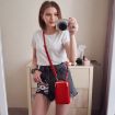 Ladies Mobile Phone Bag Shoulder Messenger Bag Wallet Light Blue H2107 - 8