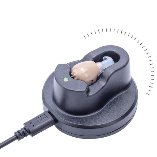 Z-12 Rechargeable In-Ear Hearing Aid with USB Cradle Charger - 1