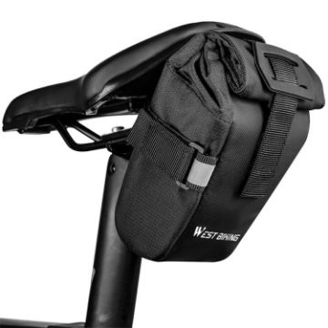 WEST BIKING YP0707249 Black Bicycle Folding Tail Bag Riding Equipment - 1