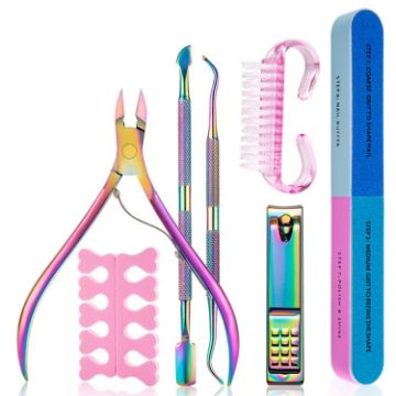 7 in 1 Color Titanium Nail Care Tools - Nude Titanium Manicure Set - 1