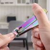Black Titanium Nail Shear Exfoliating Manicure Tool - Small Slope - 6