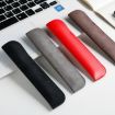 Black Leather Pencil Bag - Simple Portable PU Stationery Protective Shell - 2