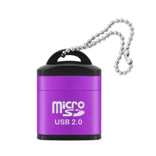 Purple 480Mbps Mini Micro SD TF Memory Card Reader for Phone & Computer - 1