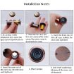 2 PCS Security Door Cat Eye HD Lens 200 Wide-Angle 16mm Black - 7