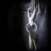 JOBON ZB-197 Black Car Waist Hanging Keychain Double Ring Metal Keychain - 6